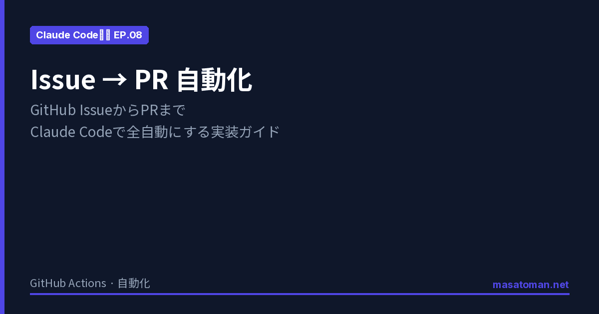 【第8回】Claude Code で GitHub Issue から PR まで自動化する実装ガイド